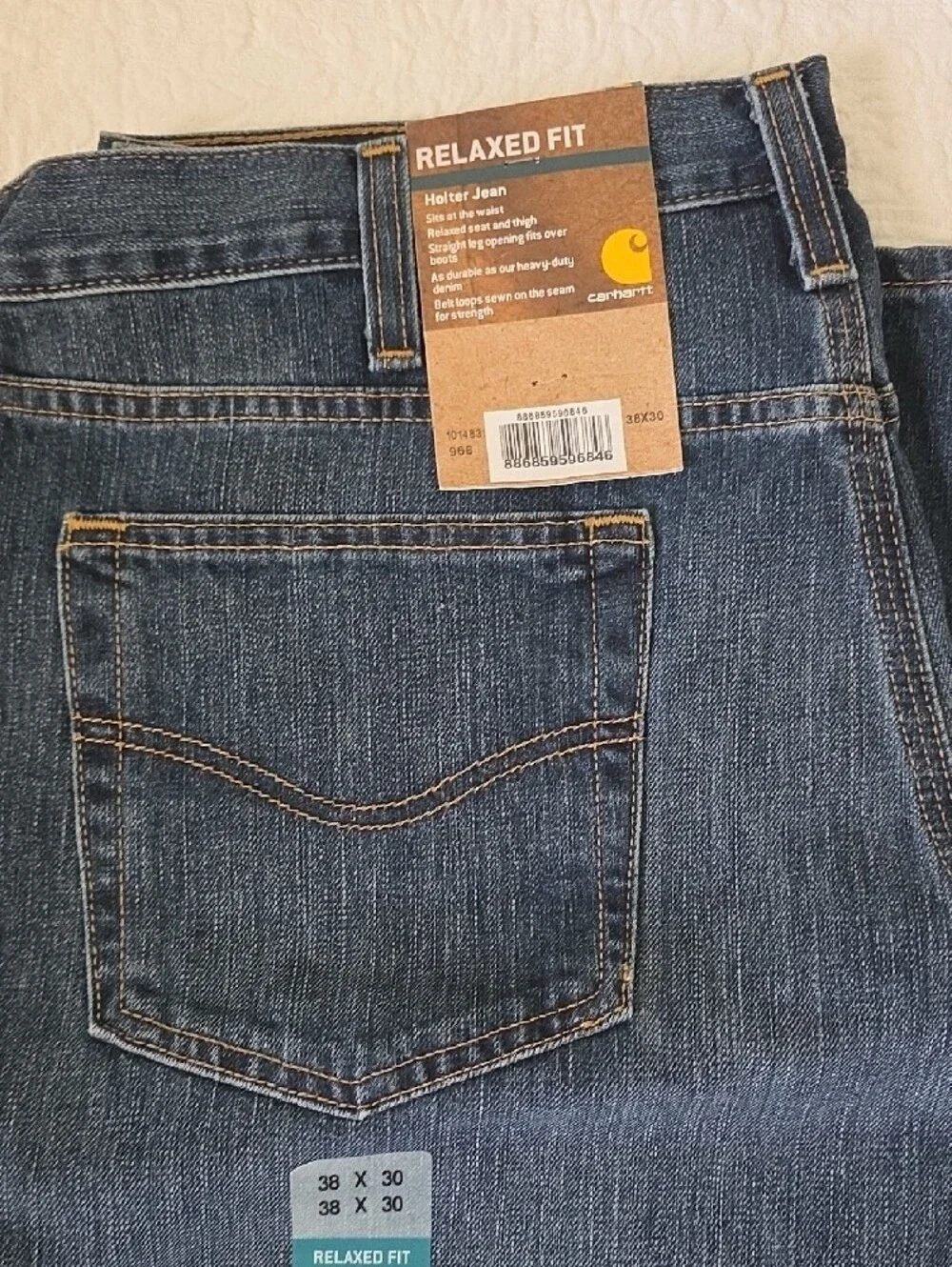 Carhartt Men's Relaxed Fit Dark Blue Jeans
